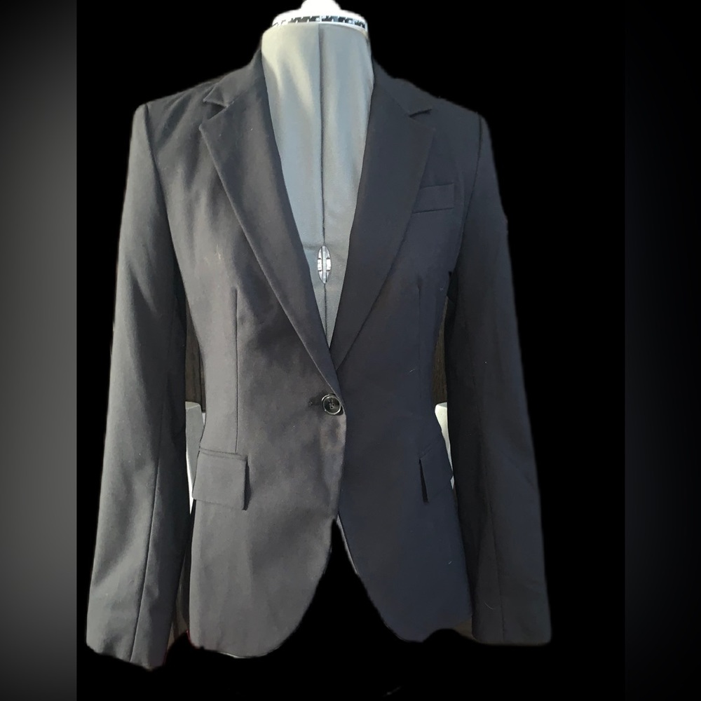 Zara Basic Black Blazer Jacket Career 1 Button Classic Size 4